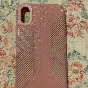iPhone XR phone case, pink and glitter BOGO